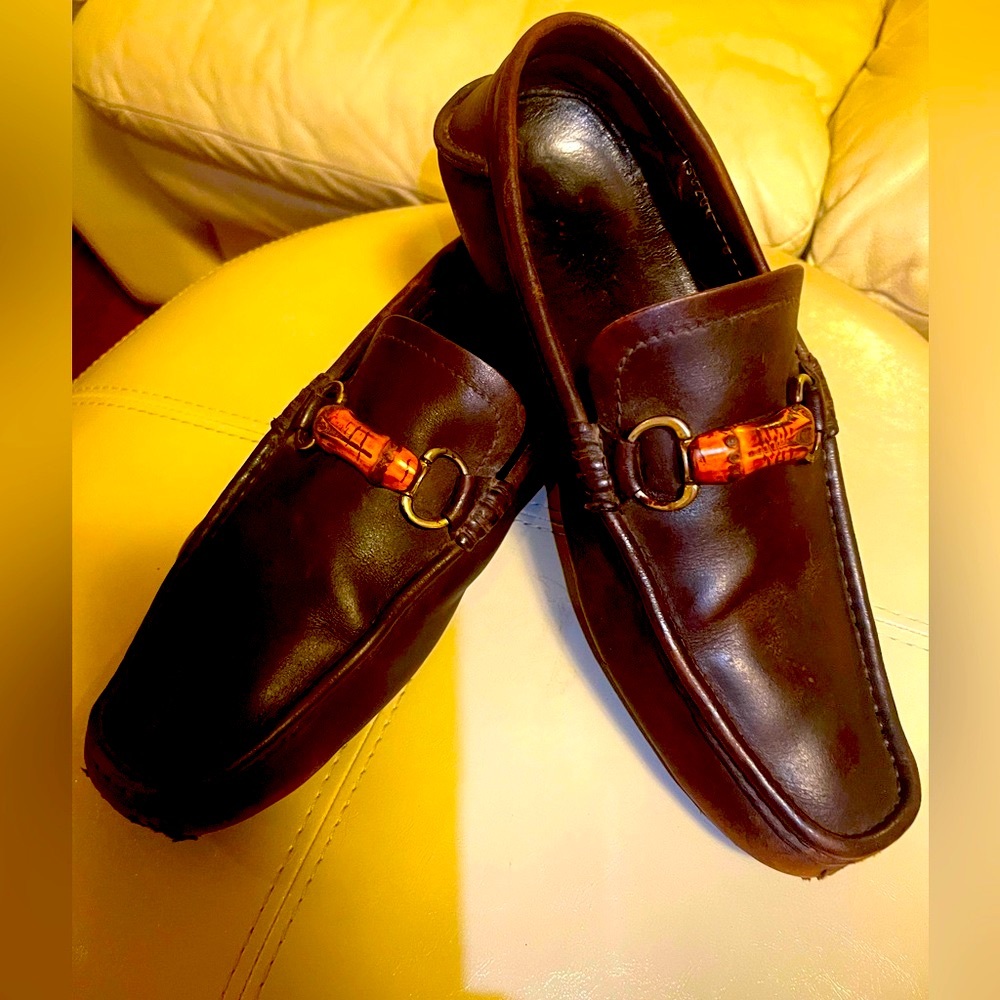 Gucci Brown Leather Driver Bamboo Horsebit, size 42 - Picture 3 of 15